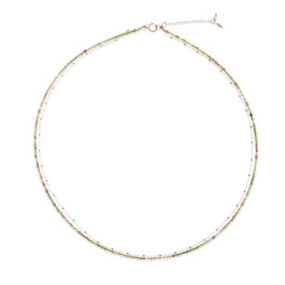 Alternate image for 8-Carat Green Tourmaline Strand Necklace with Golden Plating Creativity Reflections