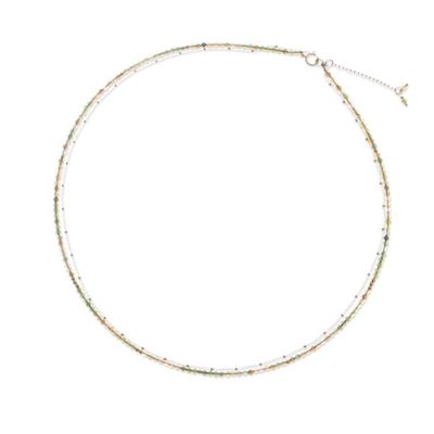 Alternate image for 8-Carat Green Tourmaline Strand Necklace with Golden Plating Creativity Reflections