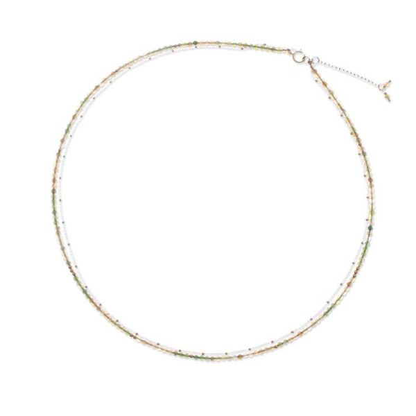 Alternate image for 8-Carat Green Tourmaline Strand Necklace with Golden Plating Creativity Reflections