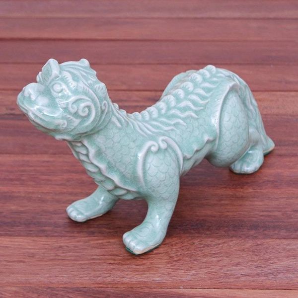 Alternate image for Handmade Celadon Ceramic Mythical Sculpture Mythical Mom