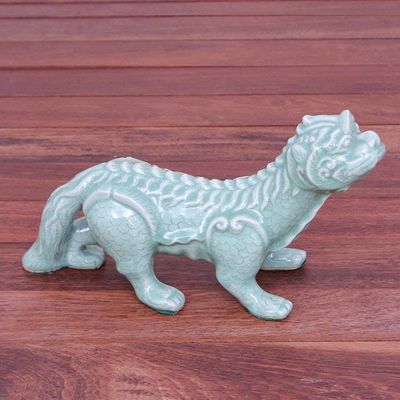 Alternate image for Handmade Celadon Ceramic Mythical Sculpture Mythical Mom