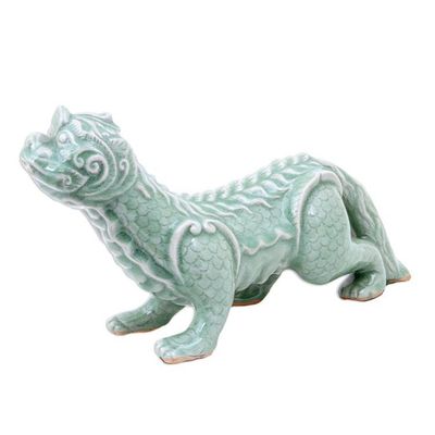 Alternate image for Handmade Celadon Ceramic Mythical Sculpture Mythical Mom