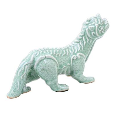 Alternate image for Handmade Celadon Ceramic Mythical Sculpture Mythical Mom