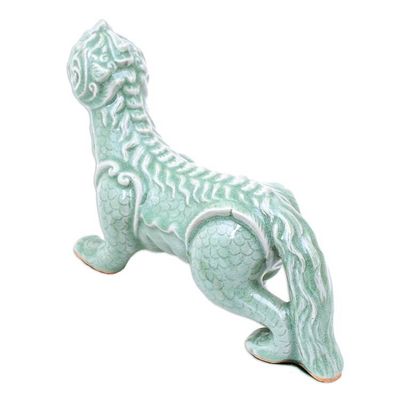 Alternate image for Handmade Celadon Ceramic Mythical Sculpture Mythical Mom