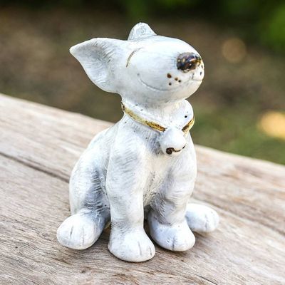 Primary image for Inspirational Painted Bull Terrier Puppy Ceramic Statuette Proud Paws