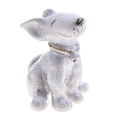 Alternate image for Inspirational Painted Bull Terrier Puppy Ceramic Statuette Proud Paws