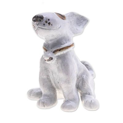 Alternate image for Inspirational Painted Bull Terrier Puppy Ceramic Statuette Proud Paws