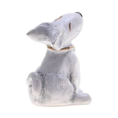 Alternate image for Inspirational Painted Bull Terrier Puppy Ceramic Statuette Proud Paws