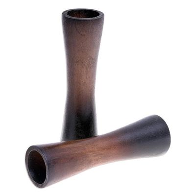 Alternate image for Decorative Mango Wood Vases from Thailand Pair Above Ground in Brown