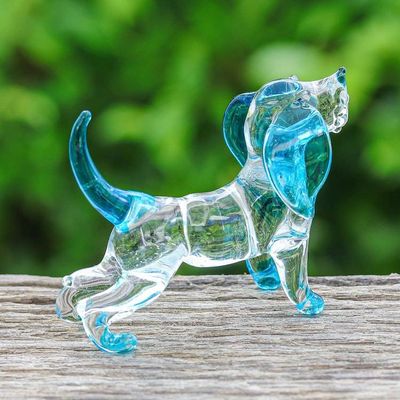 Alternate image for Handblown Light Blue Glass Cocker Spaniel Dog Figurine Peace Cocker Spaniel