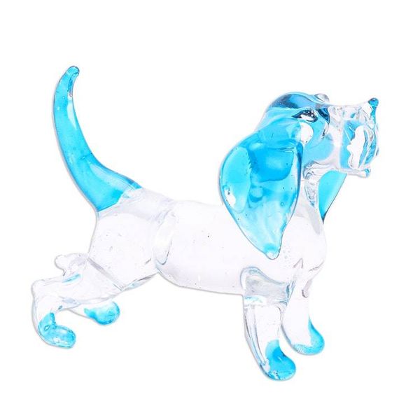 Alternate image for Handblown Light Blue Glass Cocker Spaniel Dog Figurine Peace Cocker Spaniel