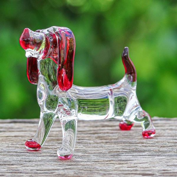 Alternate image for Handblown Glass Beagle Dog Figurine in Red Passion Beagle