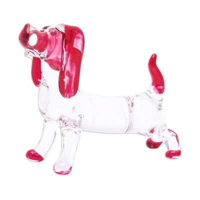 Alternate image for Handblown Glass Beagle Dog Figurine in Red Passion Beagle
