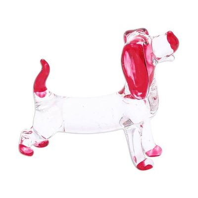 Alternate image for Handblown Glass Beagle Dog Figurine in Red Passion Beagle