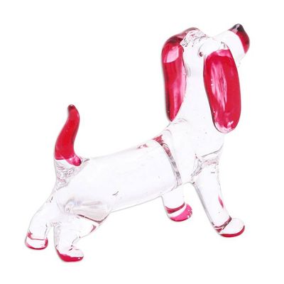 Alternate image for Handblown Glass Beagle Dog Figurine in Red Passion Beagle