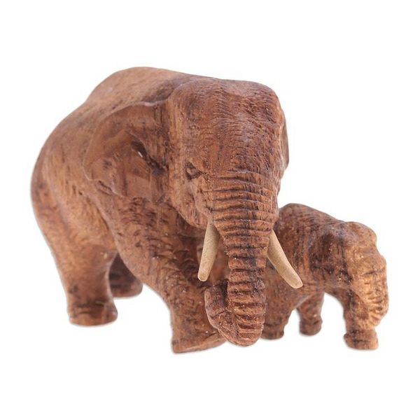Alternate image for Handmade Teak Wood Statuette from Thailand Warmest Love