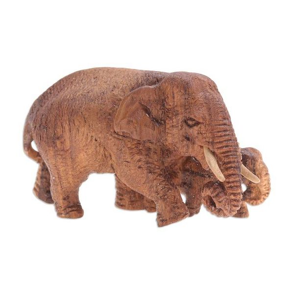 Alternate image for Handmade Teak Wood Statuette from Thailand Warmest Love