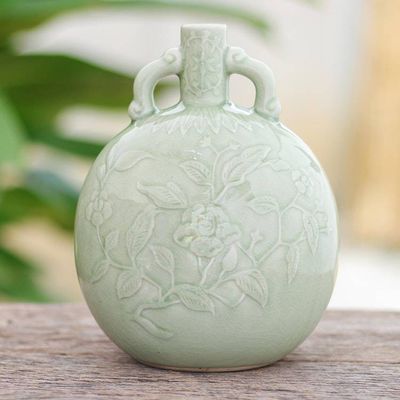 Alternate image for Hand Made Celadon Ceramic Floral Vase Flower Bunch