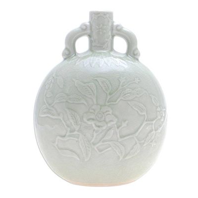 Alternate image for Hand Made Celadon Ceramic Floral Vase Flower Bunch