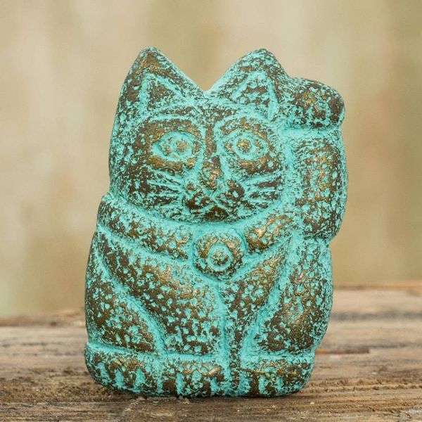 Alternate image for Japanese Lucky Cat for Good Business Recycled Paper Magnet Maneki Neko