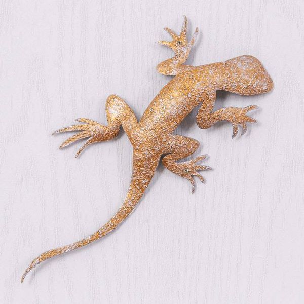 Alternate image for Handcrafted Salamander-Shaped Golden Iron Wall Art Victorious Salamander