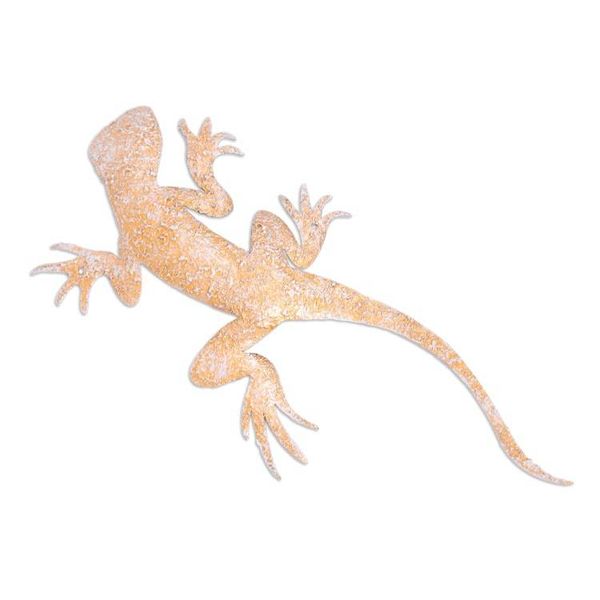 Alternate image for Handcrafted Salamander-Shaped Golden Iron Wall Art Victorious Salamander
