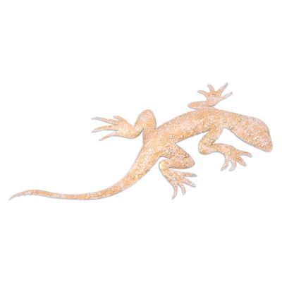 Alternate image for Handcrafted Salamander-Shaped Golden Iron Wall Art Victorious Salamander