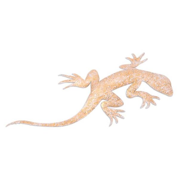 Alternate image for Handcrafted Salamander-Shaped Golden Iron Wall Art Victorious Salamander