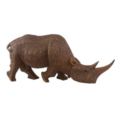 Alternate image for Hand Carved Raintree Wood Rhino Sculpture from Thailand Strong Rhino