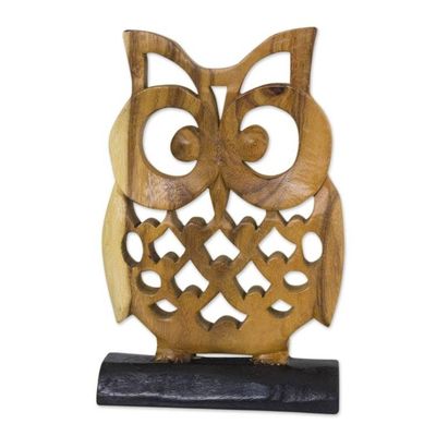 Primary image for Hand-carved Wood Sculpture Adorable Owl