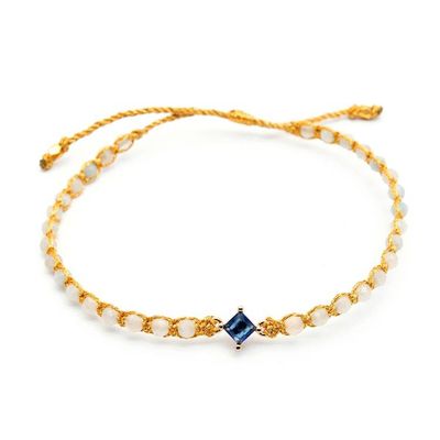 Alternate image for Balinese-Made Aquamarine and Blue Recycled Glass Bracelet Be Hopeful