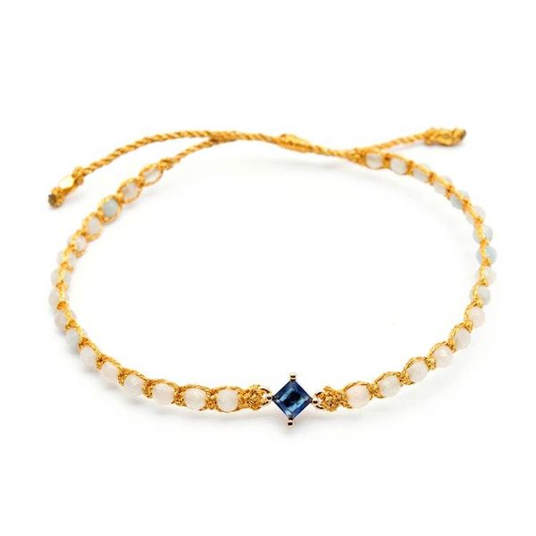 Alternate image for Balinese-Made Aquamarine and Blue Recycled Glass Bracelet Be Hopeful