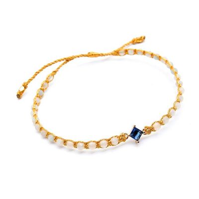 Alternate image for Balinese-Made Aquamarine and Blue Recycled Glass Bracelet Be Hopeful