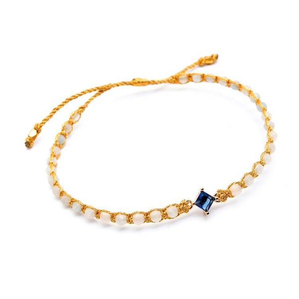 Alternate image for Balinese-Made Aquamarine and Blue Recycled Glass Bracelet Be Hopeful