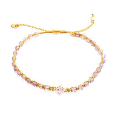 Alternate image for Eco-Friendly Amethyst and Recycled Glass Pendant Bracelet Be Wise