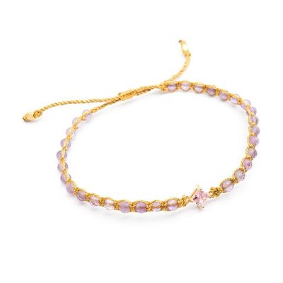 Alternate image for Eco-Friendly Amethyst and Recycled Glass Pendant Bracelet Be Wise