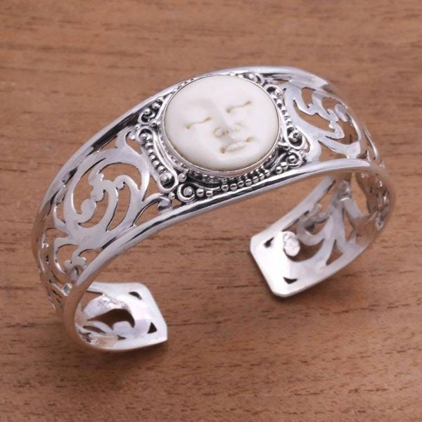 Alternate image for Sterling Silver and Bone Cuff Bracelet from Bali Ocean Soul