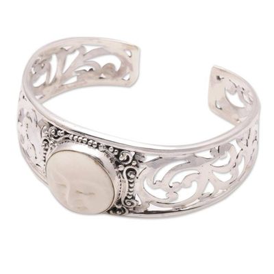 Alternate image for Sterling Silver and Bone Cuff Bracelet from Bali Ocean Soul