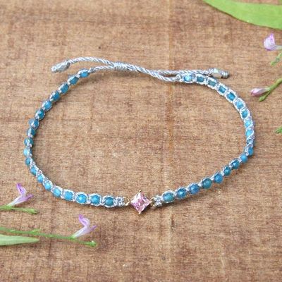 Alternate image for Balinese-Crafted Apatite and Pink Beaded Pendant Bracelet Ocean Sweet