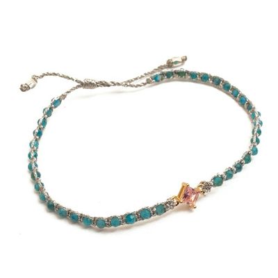 Alternate image for Balinese-Crafted Apatite and Pink Beaded Pendant Bracelet Ocean Sweet