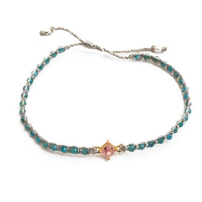 Alternate image for Balinese-Crafted Apatite and Pink Beaded Pendant Bracelet Ocean Sweet