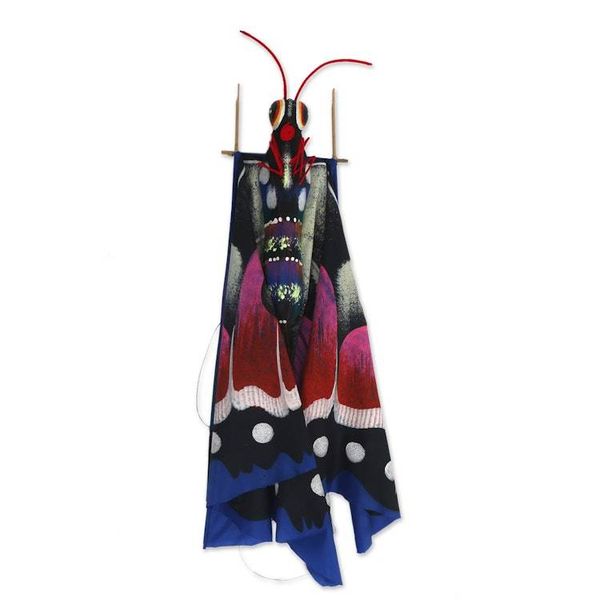 Alternate image for Hand Painted Nylon Blue Balinese Butterfly Kite Tropical Butterfly