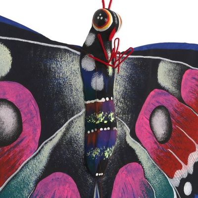 Alternate image for Hand Painted Nylon Blue Balinese Butterfly Kite Tropical Butterfly