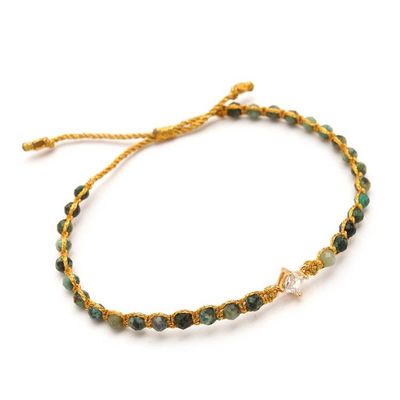 Alternate image for Reconstituted Turquoise Recycled Glass Gold Accent Bracelet Be You