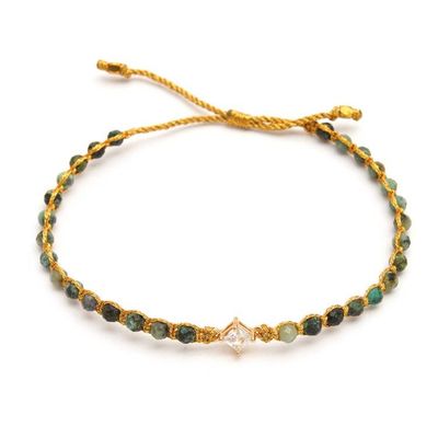 Alternate image for Reconstituted Turquoise Recycled Glass Gold Accent Bracelet Be You