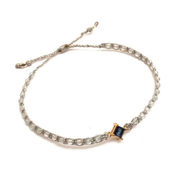 Alternate image for Gold-Accented Aquamarine Bracelet with Blue Jewel Pendant In Heaven