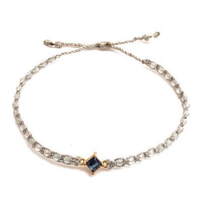 Alternate image for Gold-Accented Aquamarine Bracelet with Blue Jewel Pendant In Heaven