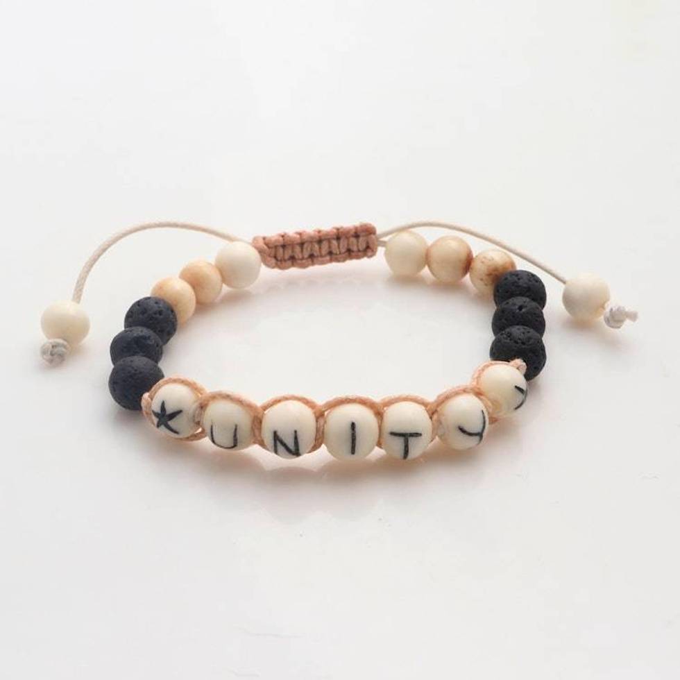 Balinese Black Lava Stone Unity Bracelet 'For Unity'