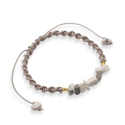 Alternate image for Bohemian-Inspired Agate Macrame Bracelet in Grey and White Winter Candy