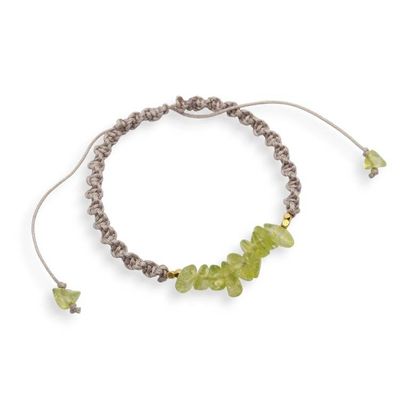Alternate image for Artisan-Made Green Quartz Macrame Bracelet in Grey Hues Spring Candy